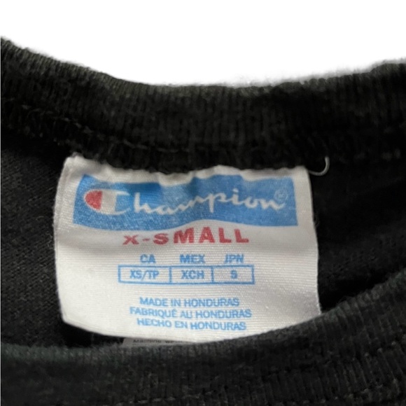 Champion Shirt Mens Extra Small XS Black Short Sleeve Logo - Picture 4 of 6